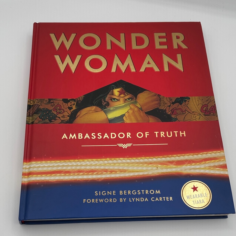 NEW! Wonder Woman Ambassador of Truth Book Hardcover w/Tiara - Strong Women!